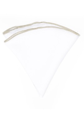 White Linen/Fennel Trim Linen Pocket Circle